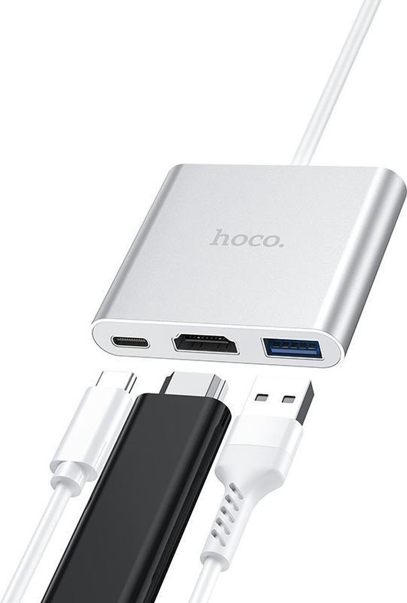 Hoco HB14 3in1 hub voor HDMI USB 3.0 USB-C - USB-hub