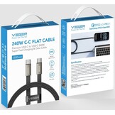 Veger CC2 USB-C naar USB-C kabel 1.5m Braided Flat 240 Watt