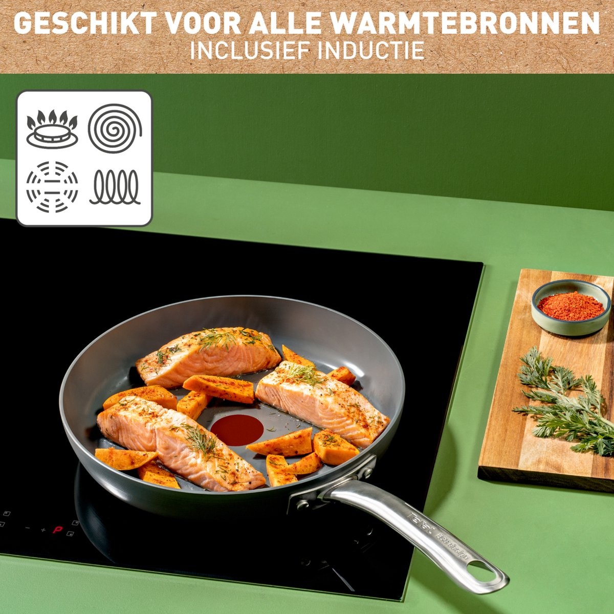 Tefal Renew+ Koekenpan 24cm Zwart