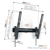 Vogel's TVM 3415 Muurbeugel (32-65 inch) - TV muurbeugel