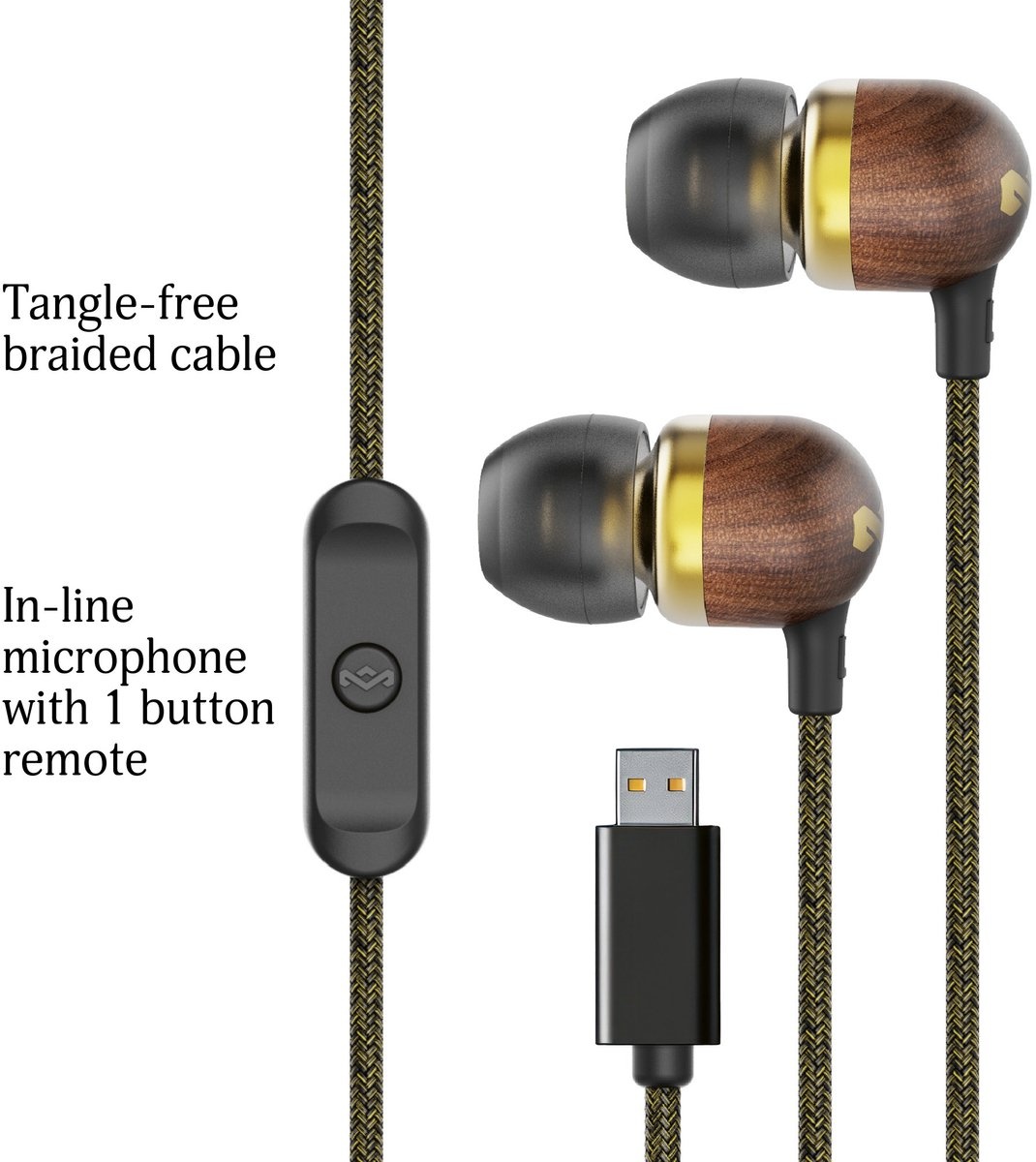 House of Marley Smile Jamaica USB-C Brass - Draadloze oordopjes