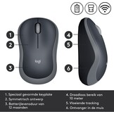 Logitech M185 Grijs - Muis