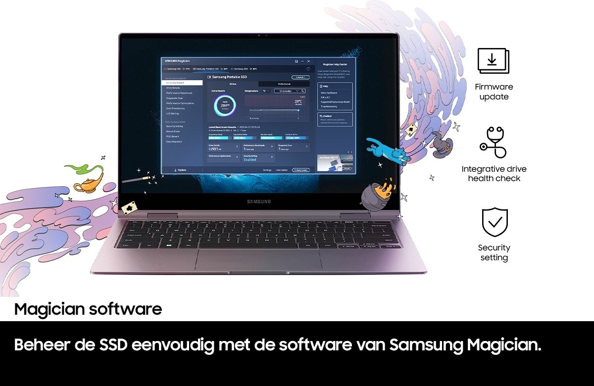 Samsung T7 Portable SSD 1TB Grijs - Externe schijf