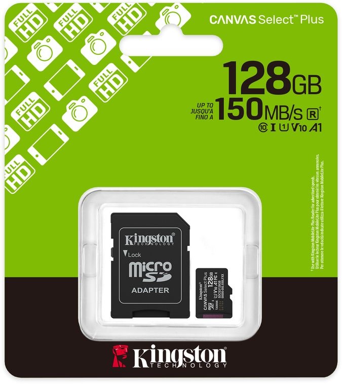 Kingston Canvas Select Plus Gen. 3 microSDXC 128GB met SD-adapter - Micro SD kaart