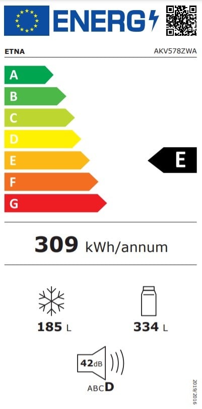 ETNA AKV578ZWA - Amerikaanse koelkast