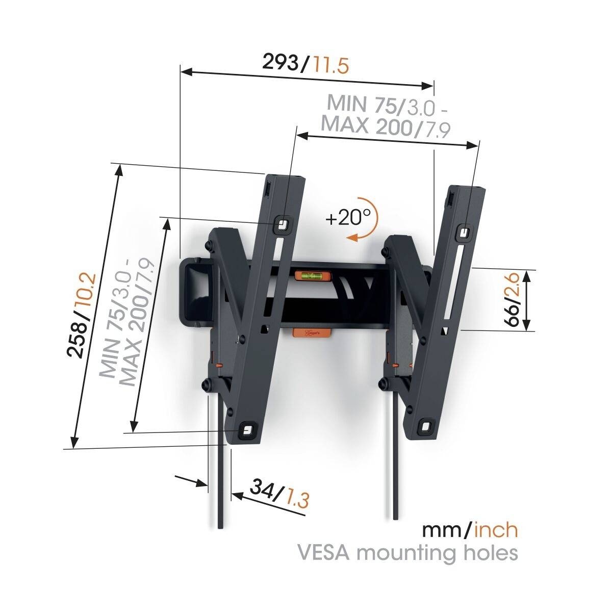 Vogel's TVM 3215 Muurbeugel (19-43 inch) - TV muurbeugel