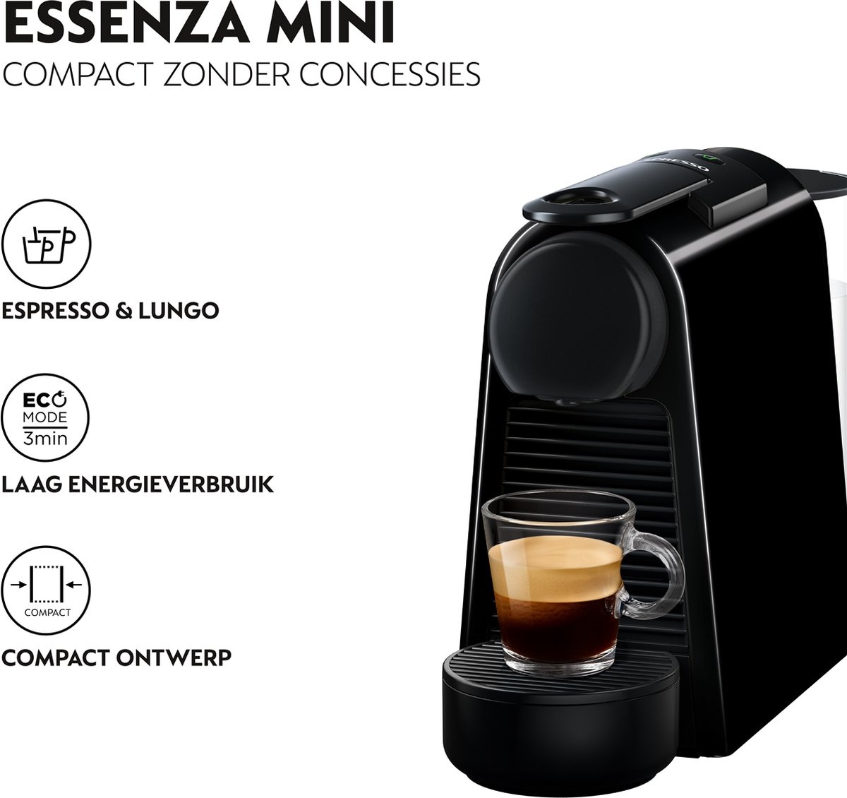 De'Longhi Nespresso Essenza Mini & Milk EN85.BAE - Koffiemachine