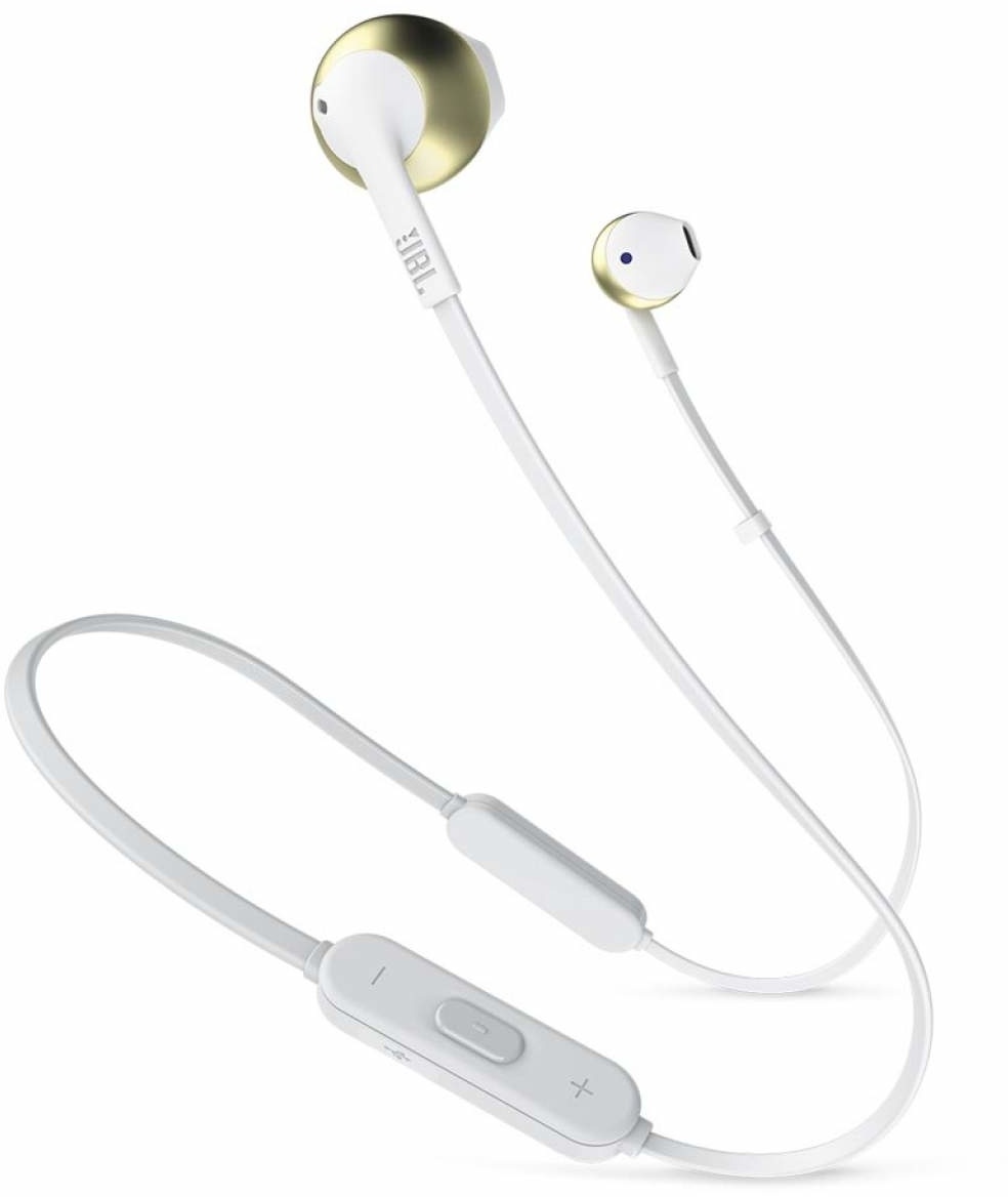 JBL T205 BT (Wit/Goud) - Draadloze oordopjes