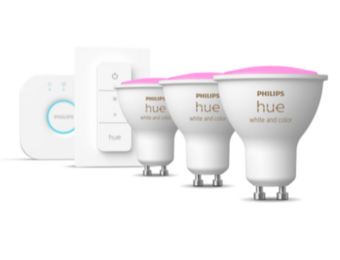 Philips Hue Starterkit 3x GU10 4.3W Color Ambiance + Bridge + Dimmer - Slimme lamp