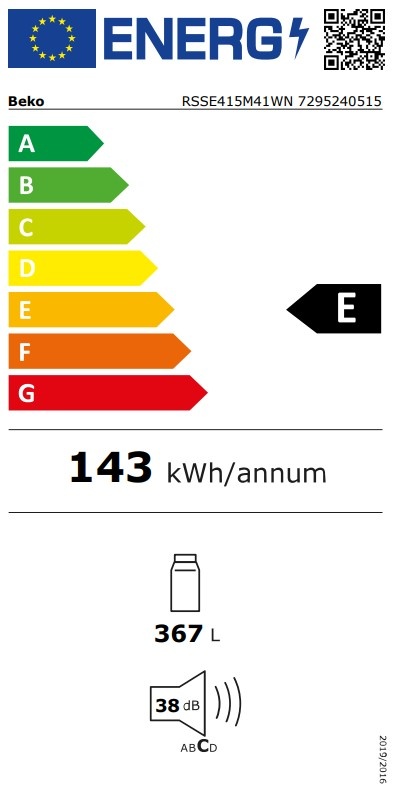 Beko RSSE415M41WN - Vrijstaande koelkast