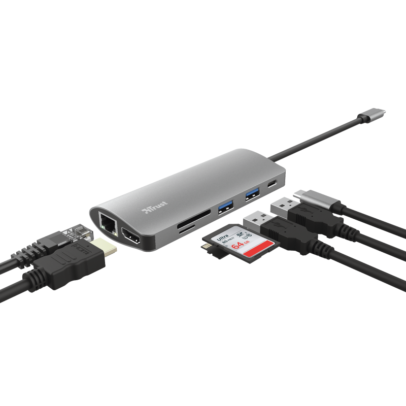 Trust Dalyx 7-in-1 USB-C-adapter - Adapter