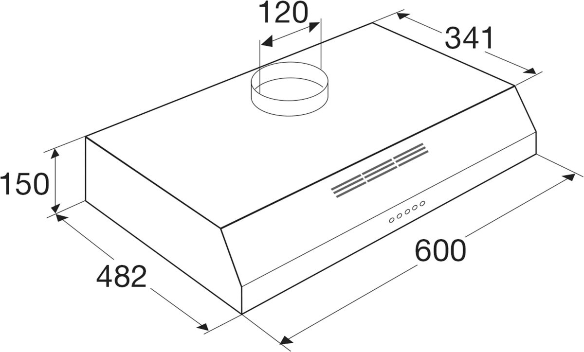 ETNA AO761RVS - Onderbouw afzuigkap