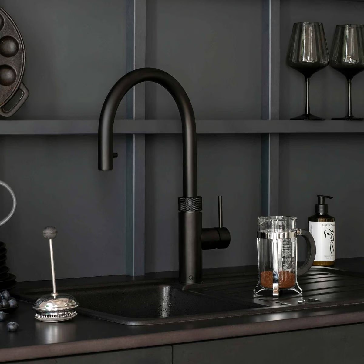 Quooker Flex Round Zwart - Kokendwaterkraan