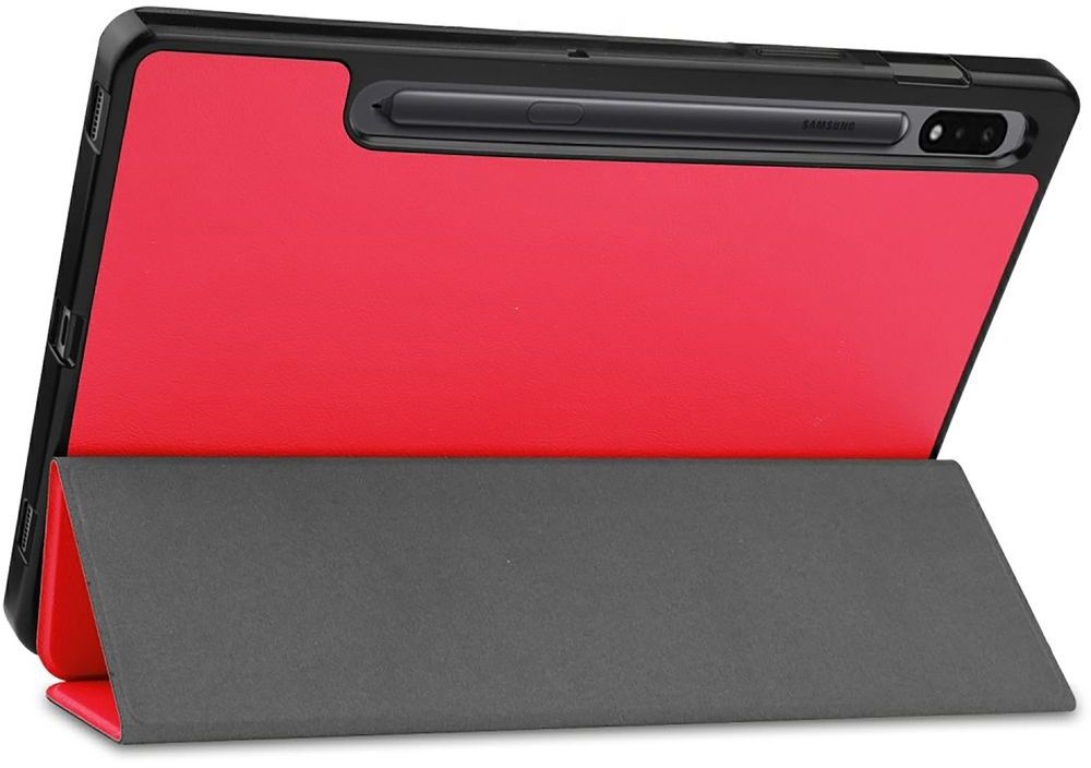 Just in Case Samsung Galaxy Tab S7 TriFold Smart Book Case Pen Slot Rood - Tablethoes