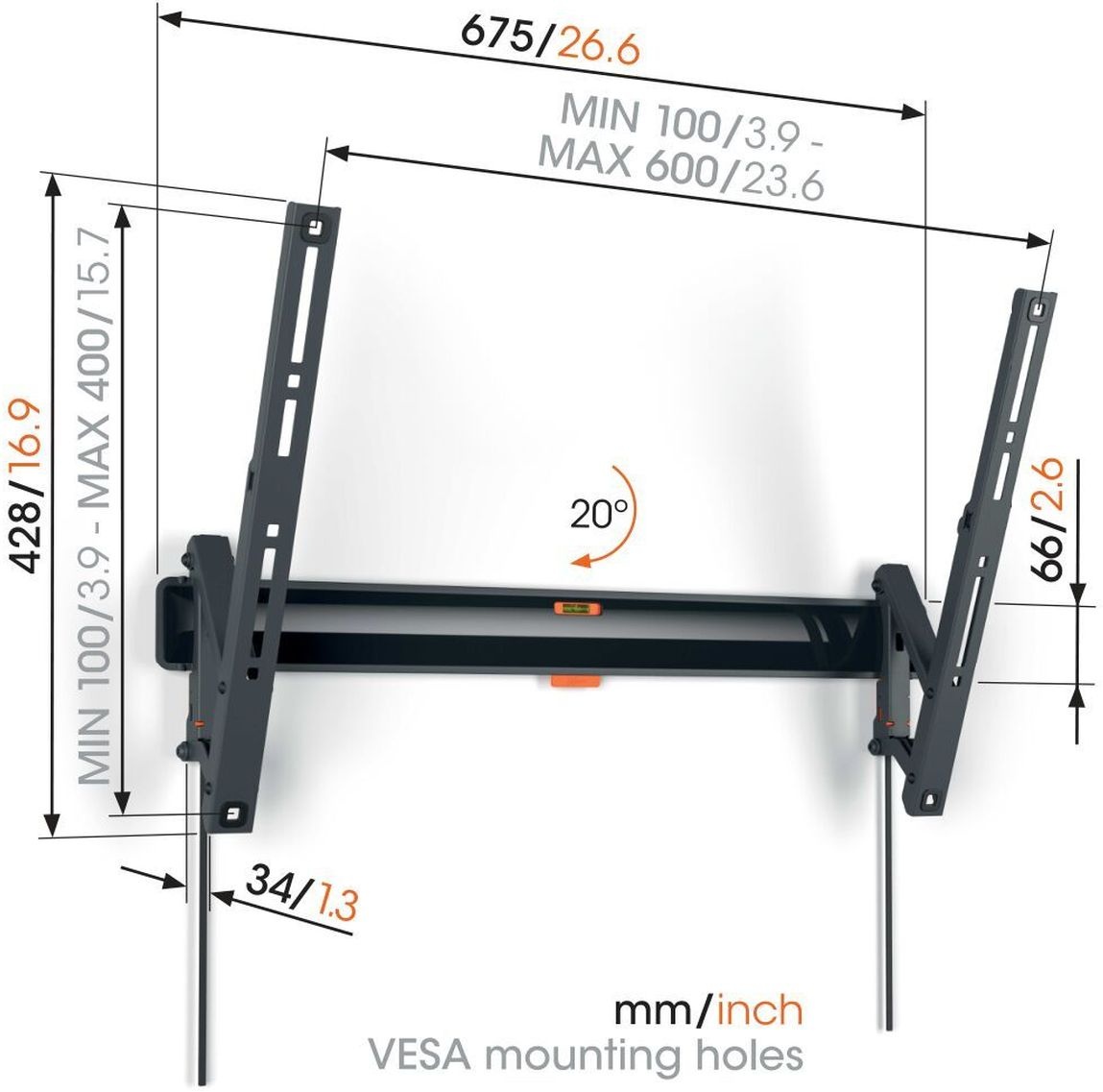 Vogel's TVM 3615 Muurbeugel (40-77 inch) - TV muurbeugel