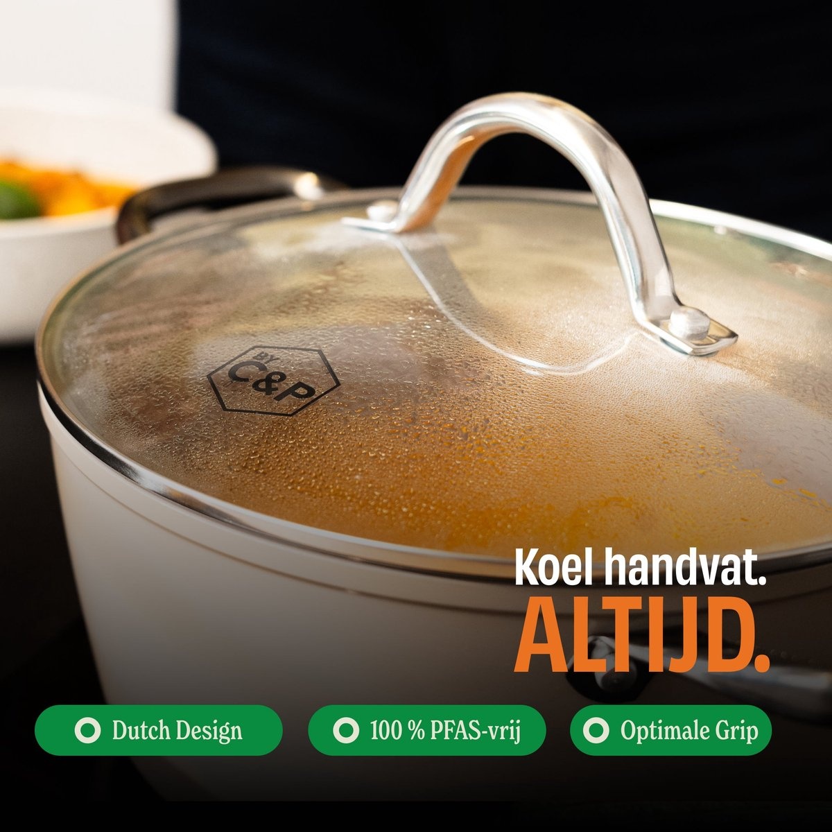 Cook & Pan Taupe of Mind Kookpan met deksel 22 cm