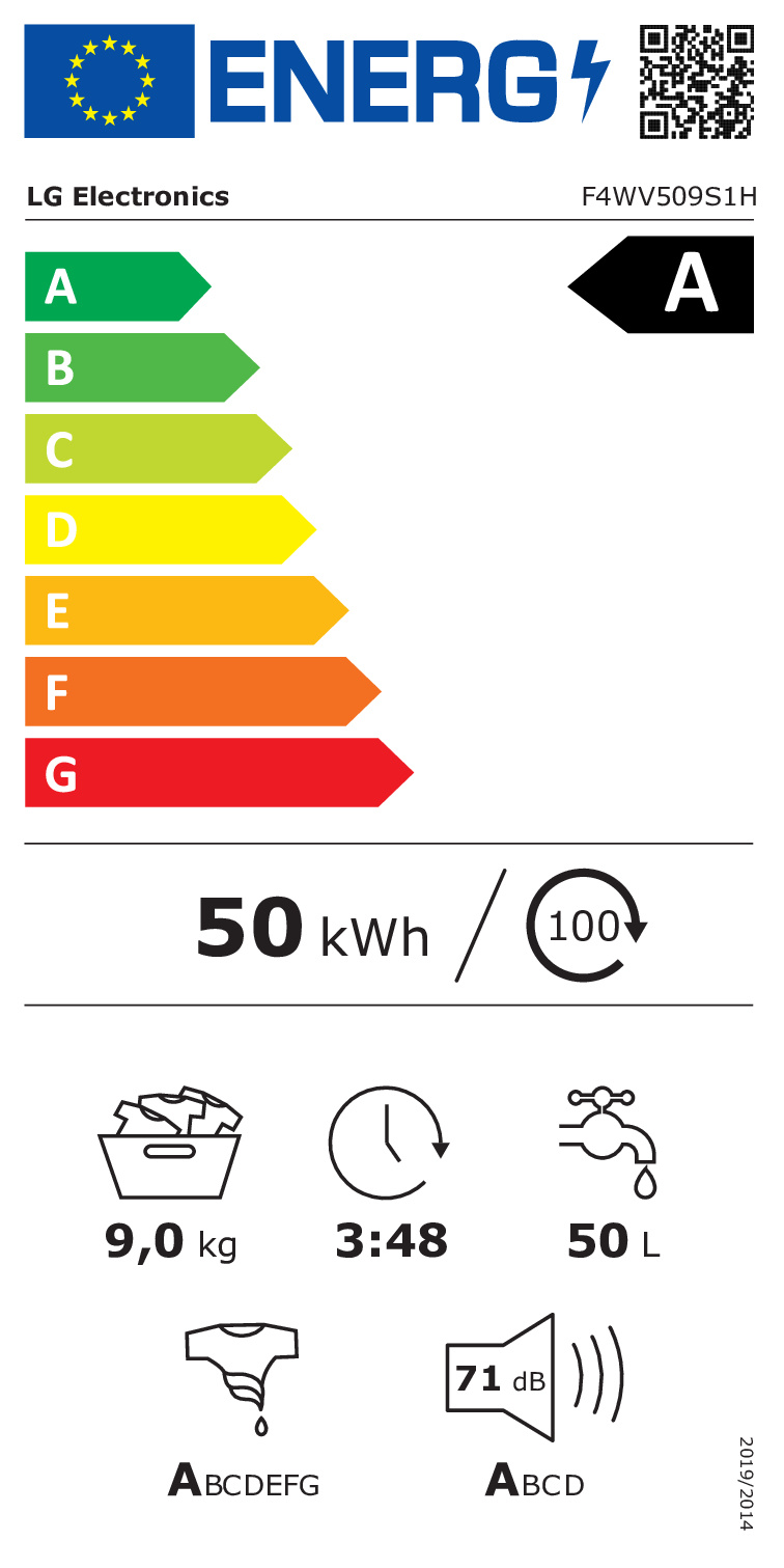 LG F4WV509S1H - Wasmachine