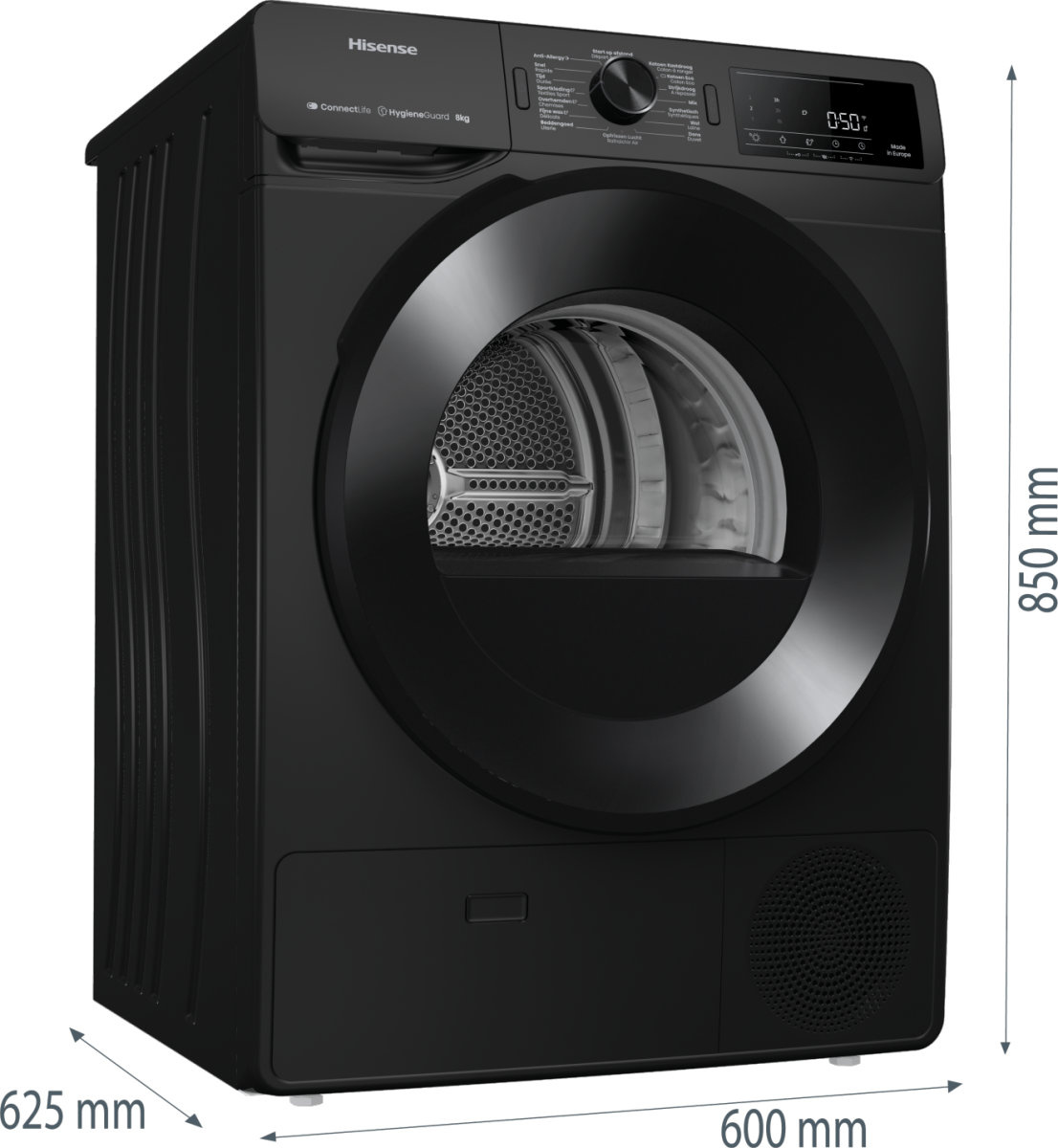 Hisense DH3V800UB/BLX - Warmtepompdroger