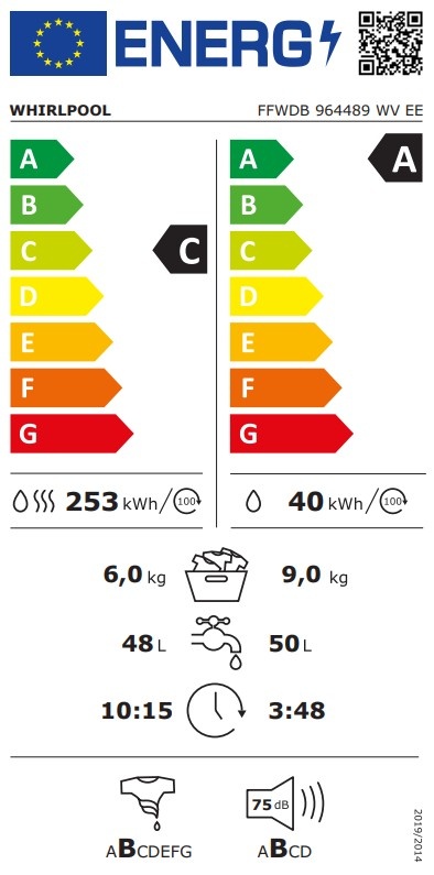 Whirlpool FFWDB 964489 WV EE - Was-droogcombinatie