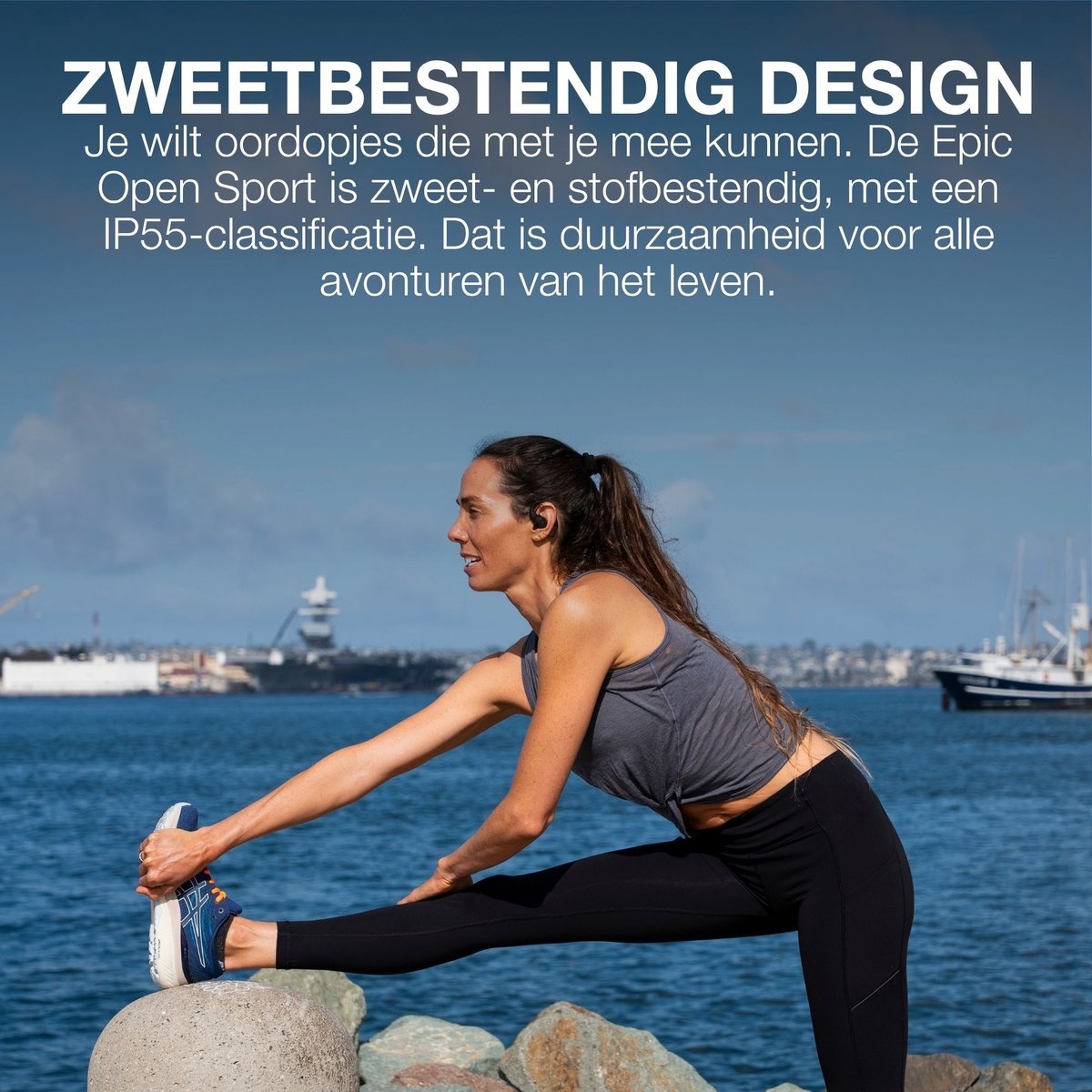 JLab Epic Open Sport Zwart - Sportoordopjes