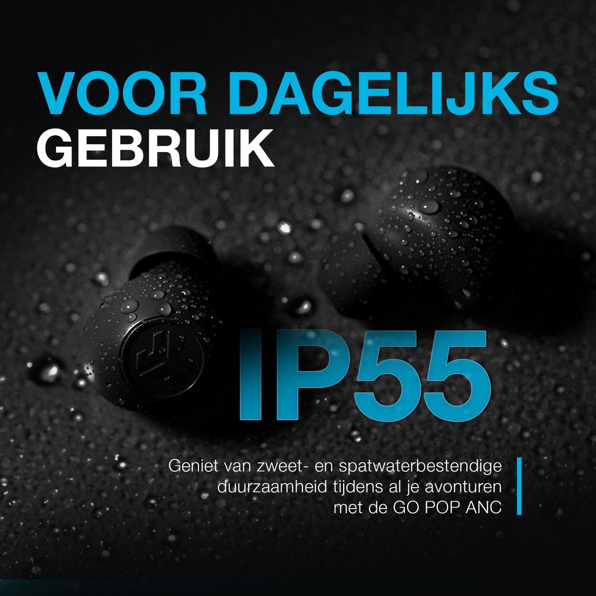 JLab Go Pop ANC TWS Zwart - Draadloze oordopjes