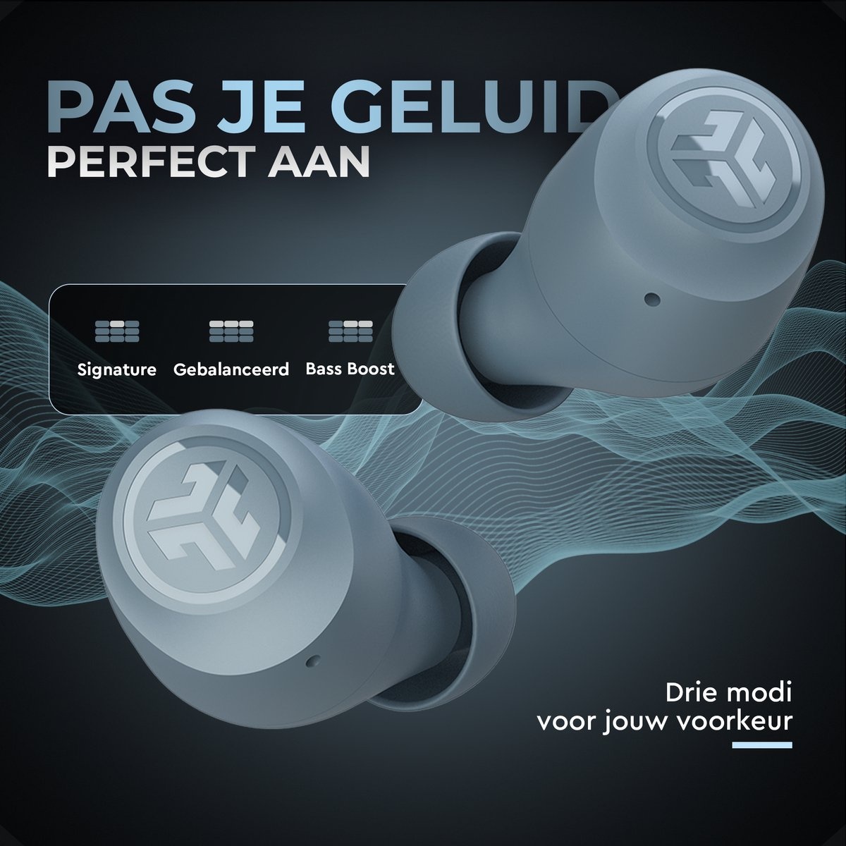 JLab Go Air Pop True Wireless Grijs - Draadloze oordopjes