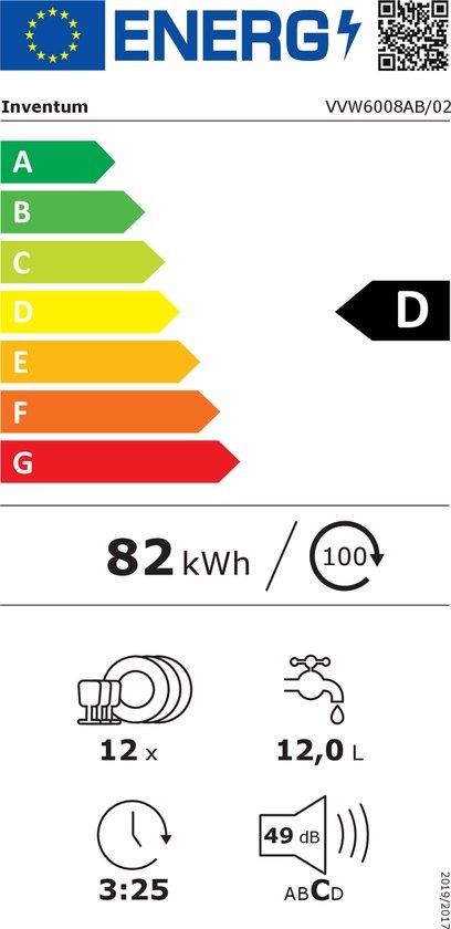 Inventum VVW6008AB - Vrijstaande vaatwasser
