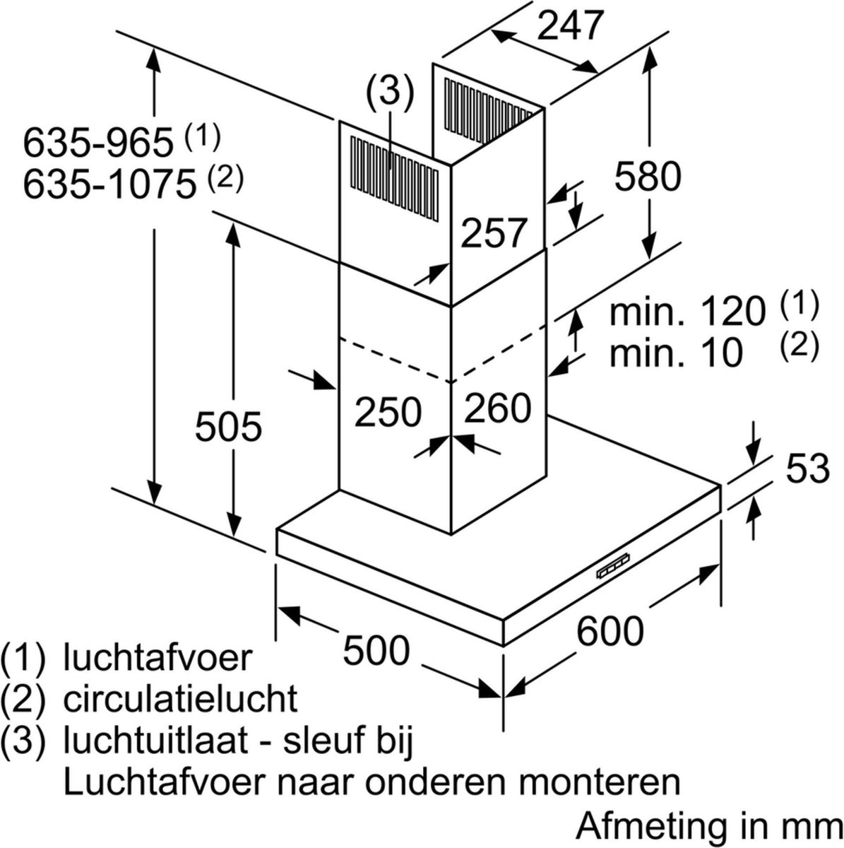 Bosch DWB64BC50 - Wandschouw afzuigkap