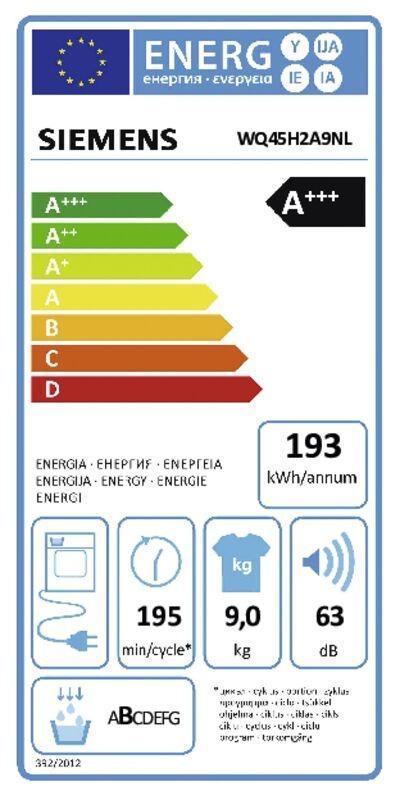 Siemens WQ45H2A9NL iQ500 extraKlasse - Warmtepompdroger