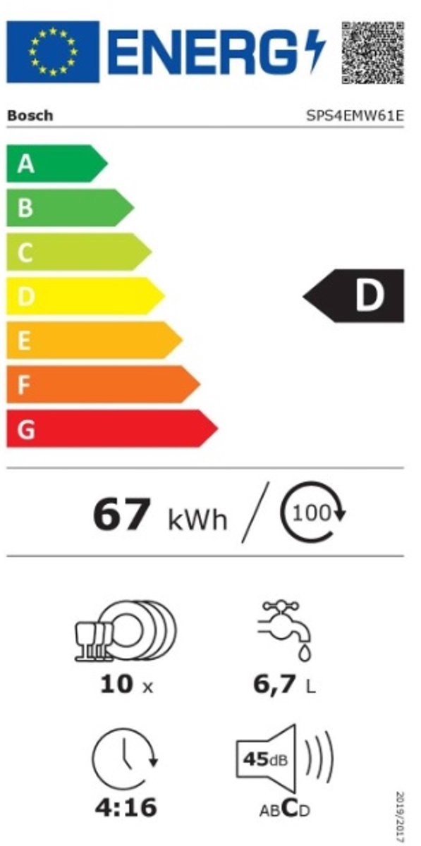 Bosch Serie 4 SPS4EMW61E - Vrijstaande vaatwasser