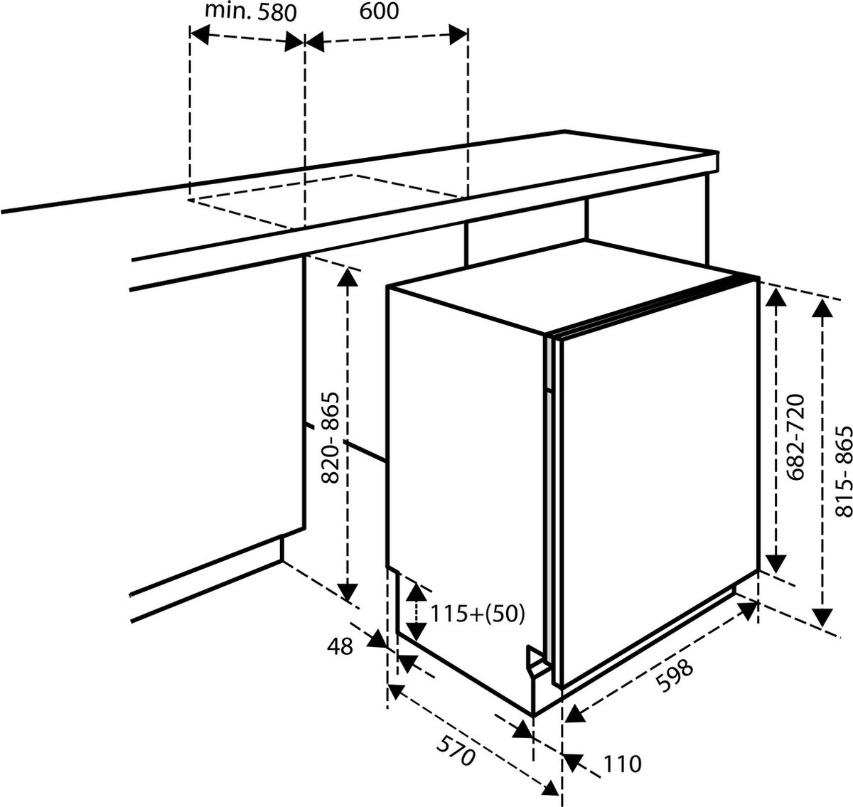 Inventum IVW6021A - Inbouw vaatwasser
