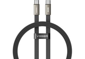 Veger CC06 USB-C naar USB-C kabel 1.2m Braided Flat 60 Watt