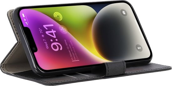 Just in Case Wallet Classic voor iPhone 14 Zwart - Telefoonhoesje