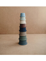 Mushie Mushie Stacking Cups Forest blauw+