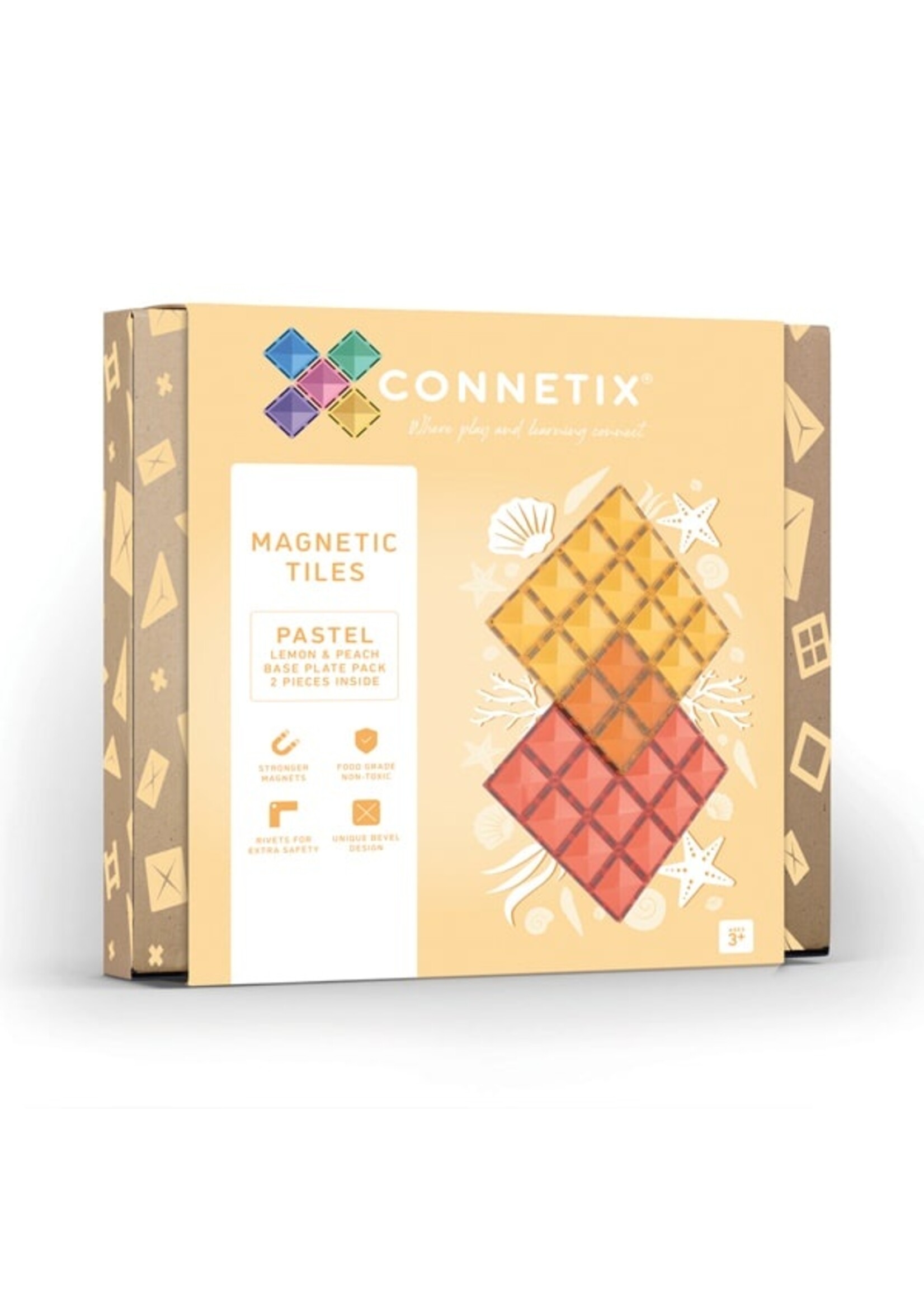 Connetix Connetix Base Plate Lemon & Peach 2 pcs