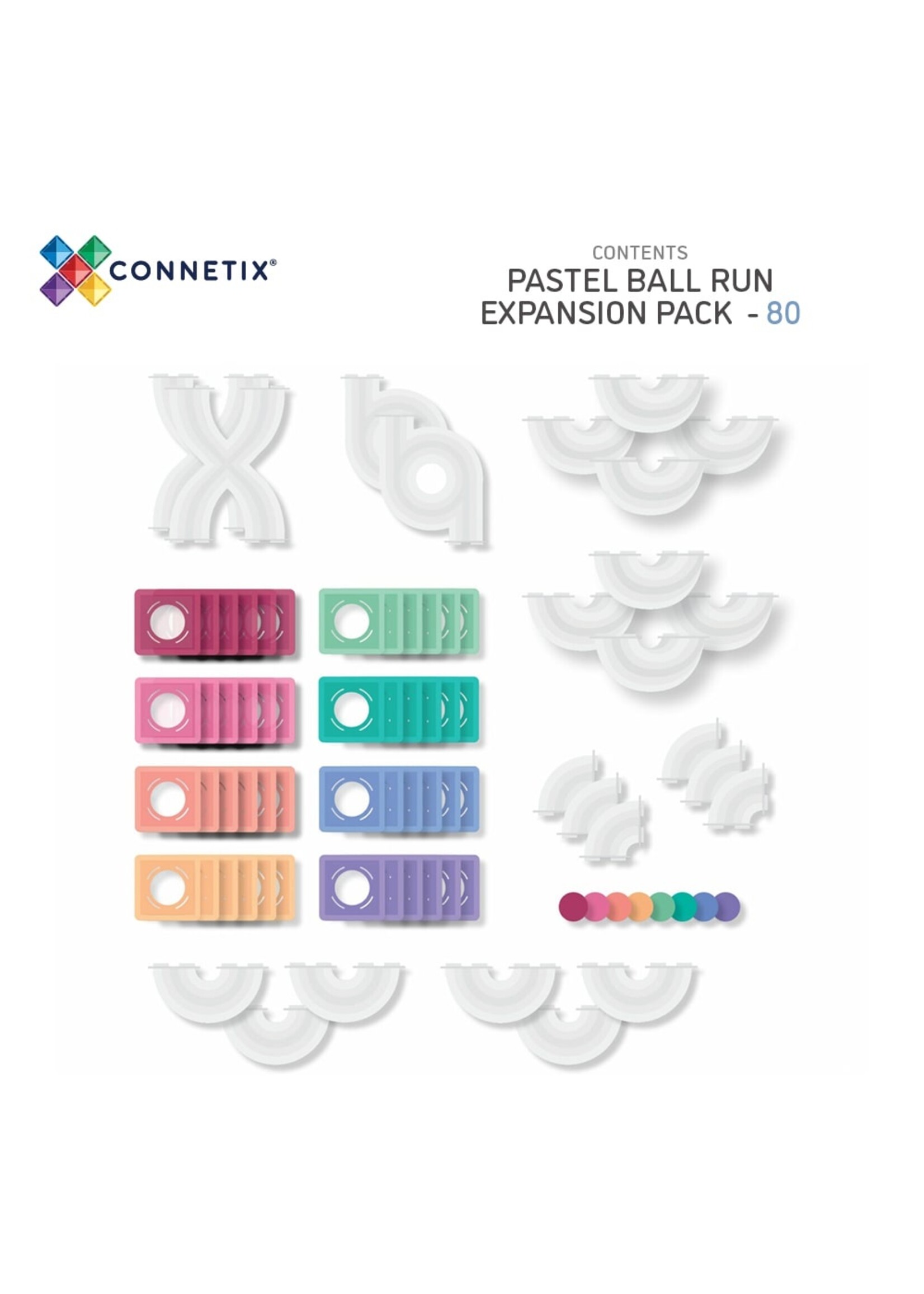 Connetix Connetix Pastel Ball Run Expansion 80 pcs