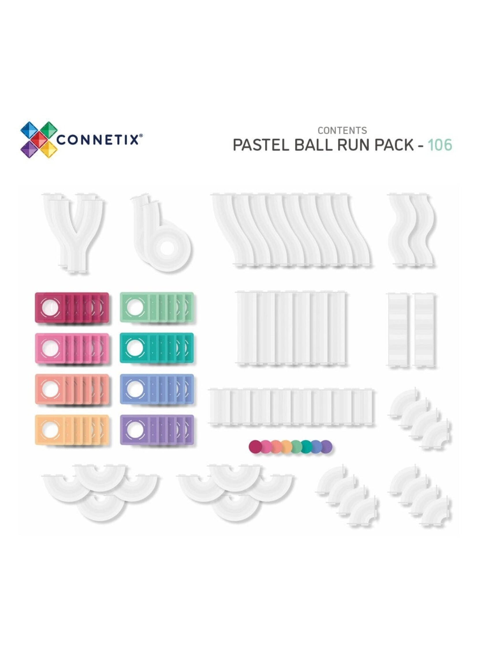 Connetix Connetix Pastel Ball Run 106 pcs