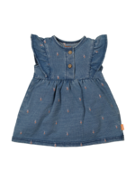 BESS BESS - Dress Denim Embroidery Flower SS24