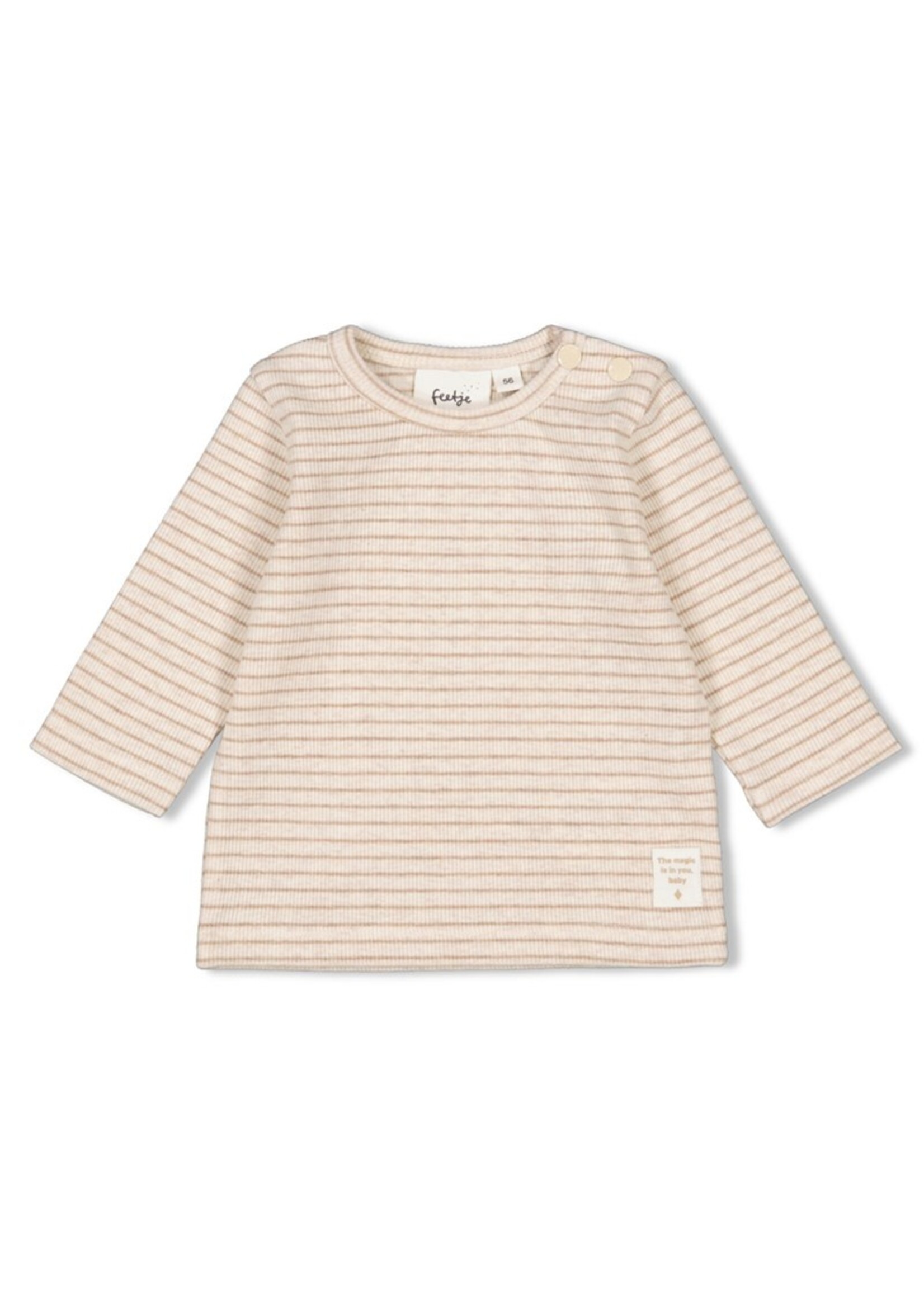 Feetje Feetje Longsleeve Rib met streep - Taupe Melange