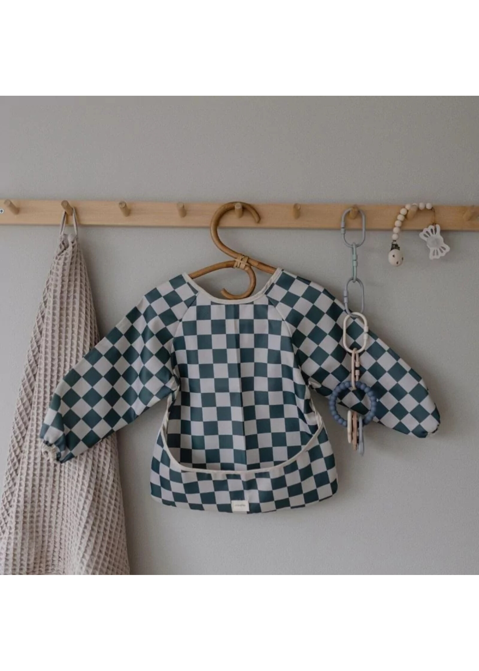 Mushie Mushie - Longsleeve Bib Olive Check