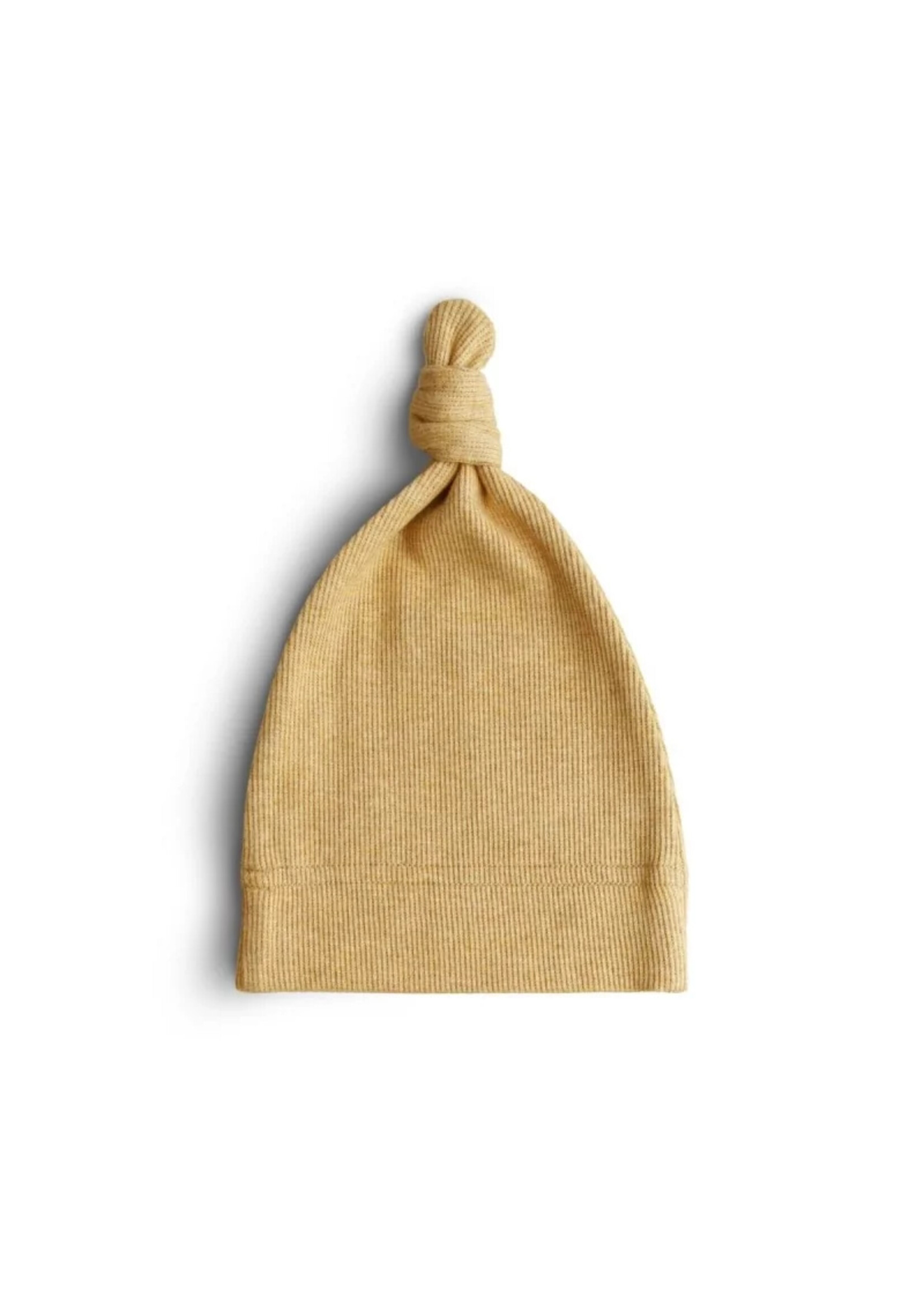Mushie Mushie Ribbed Baby Beanie - Mustard Melange