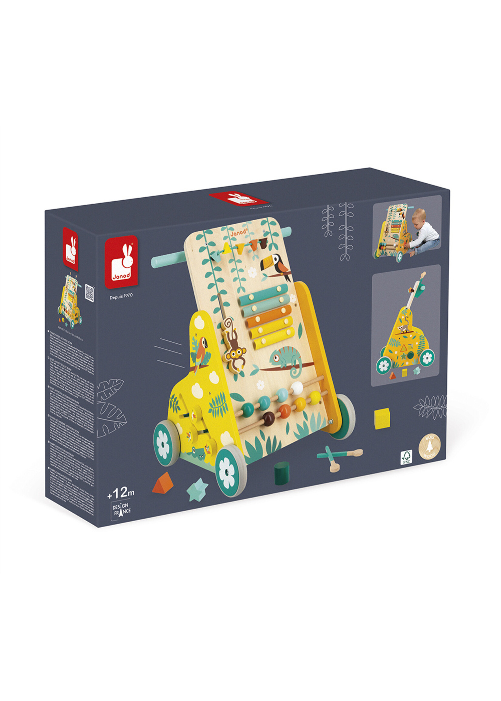 Janod Janod - Loopwagen Met Meerdere Activiteiten Tropik