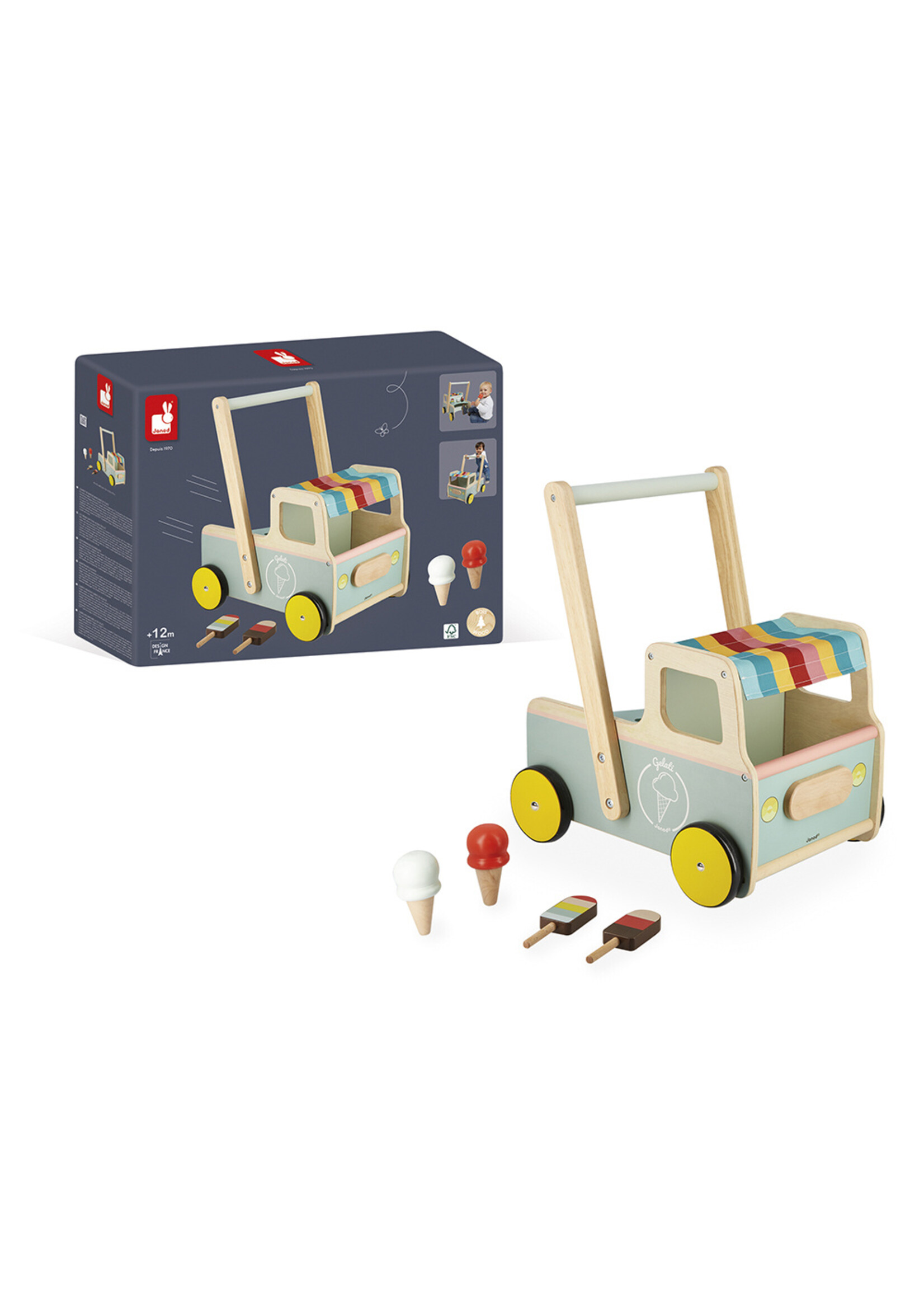 Janod Janod Loopwagen Ijscokar