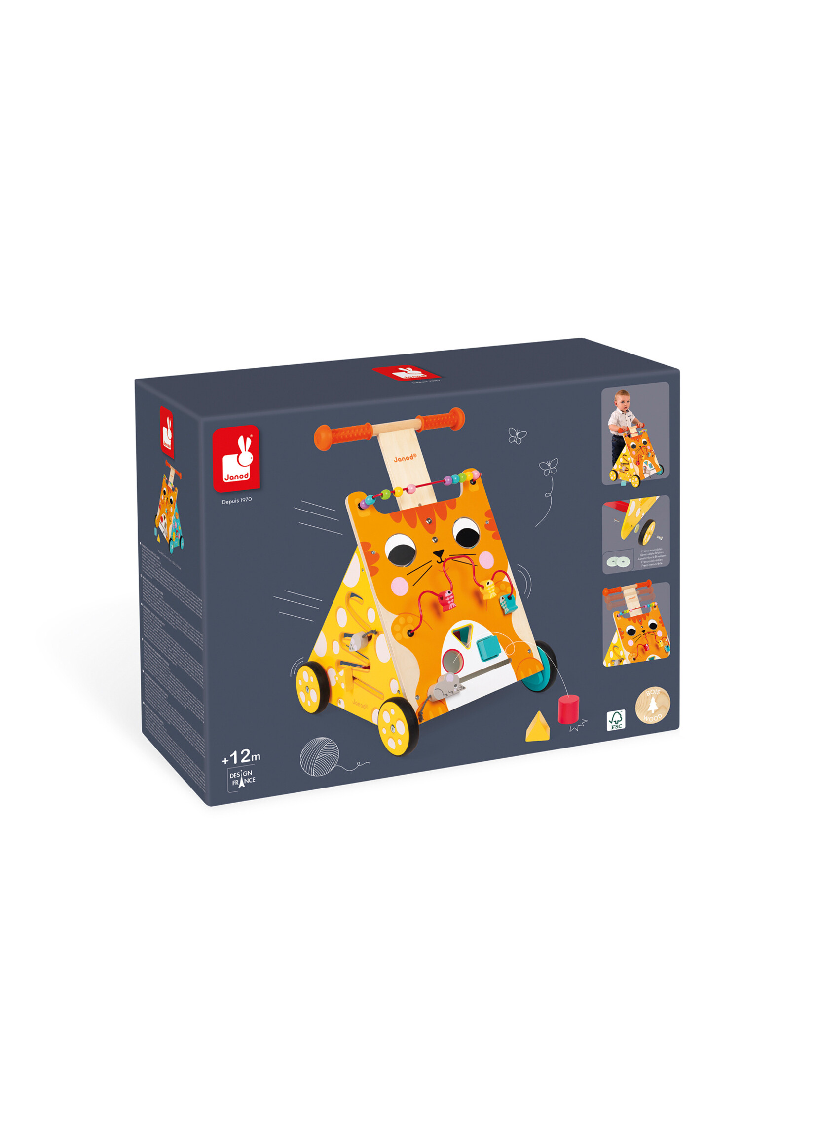 Janod Janod Baby loopwagen kat