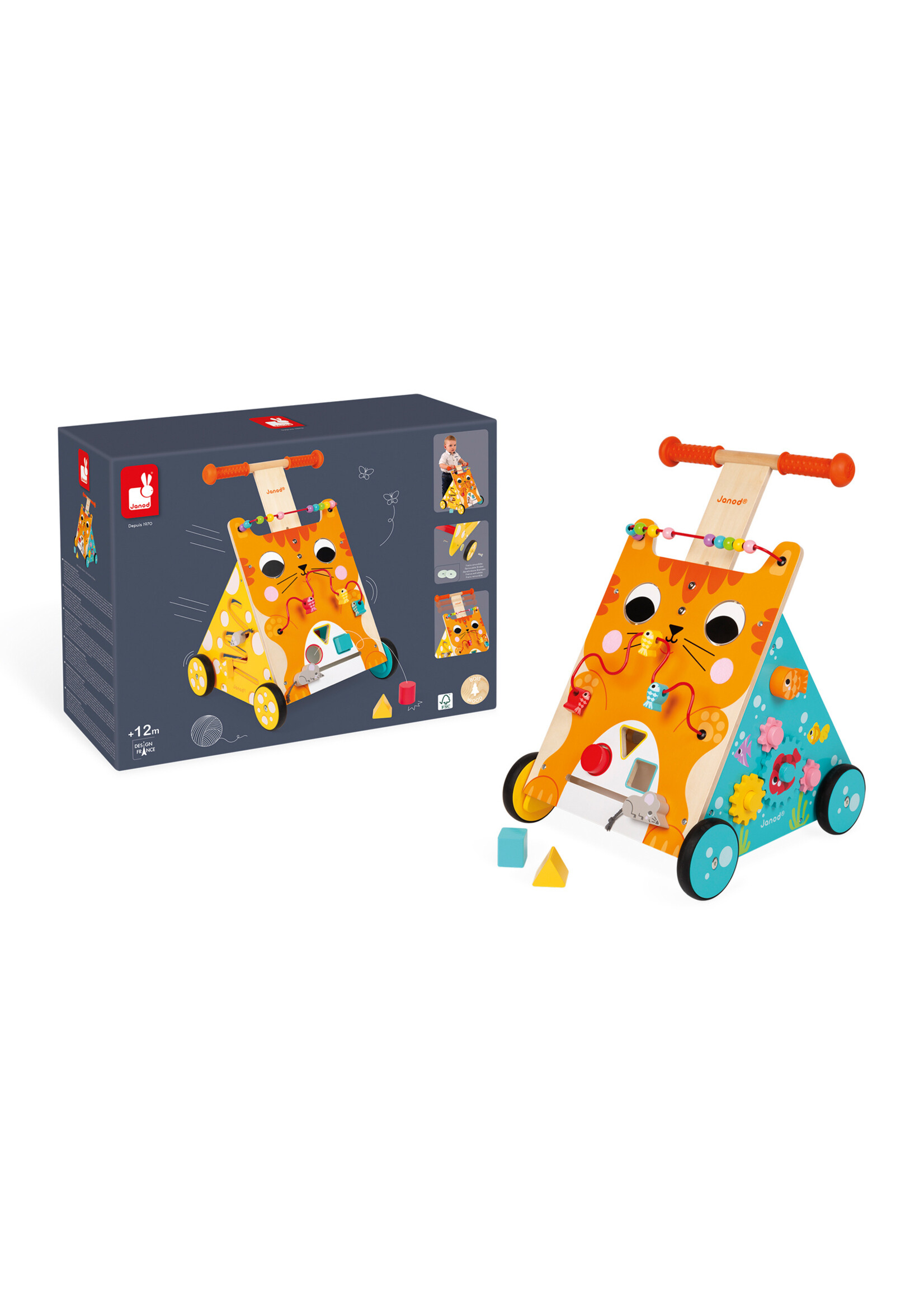Janod Janod Baby loopwagen kat