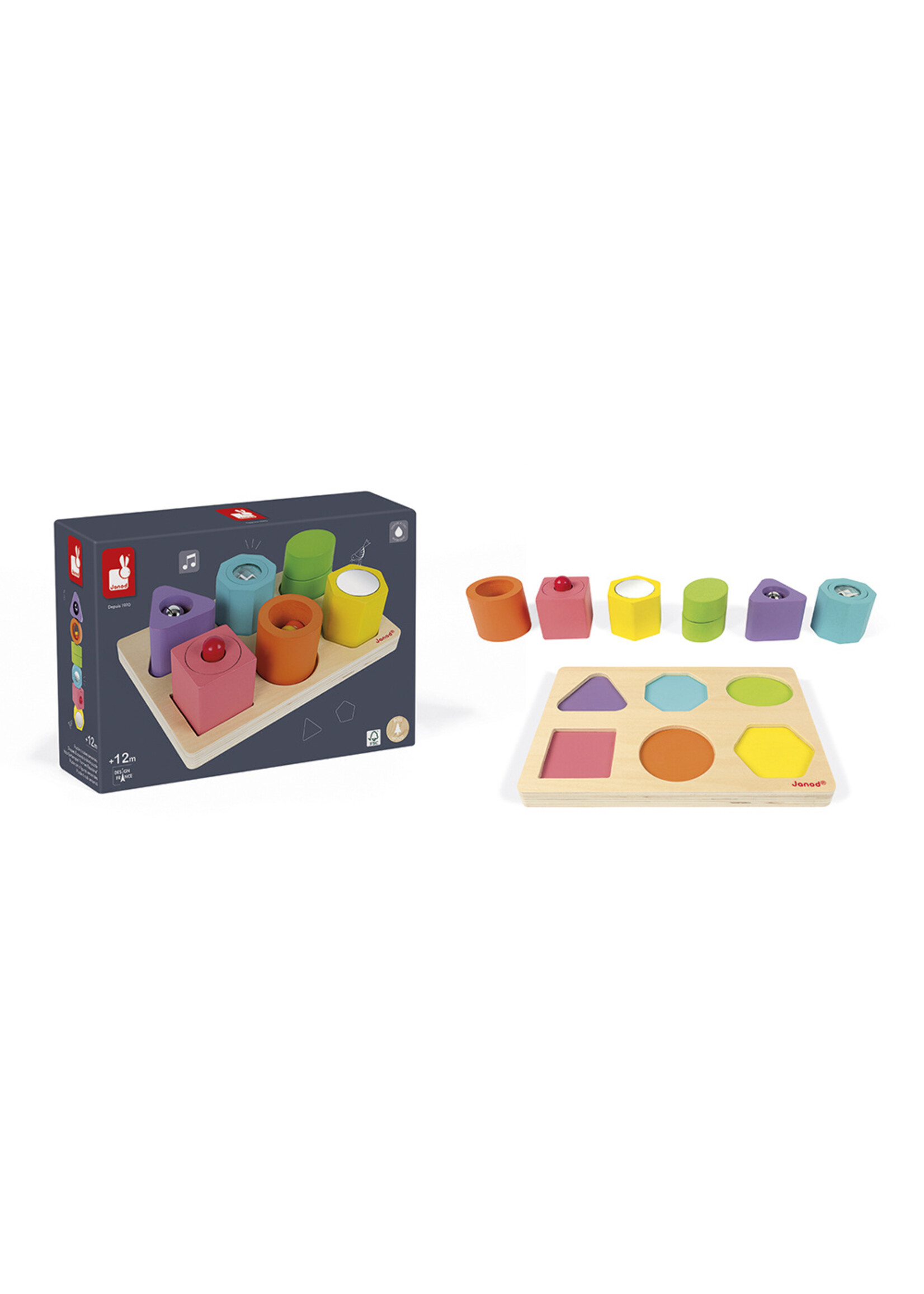 Janod Janod Wood - Vorm en Geluid Puzzel
