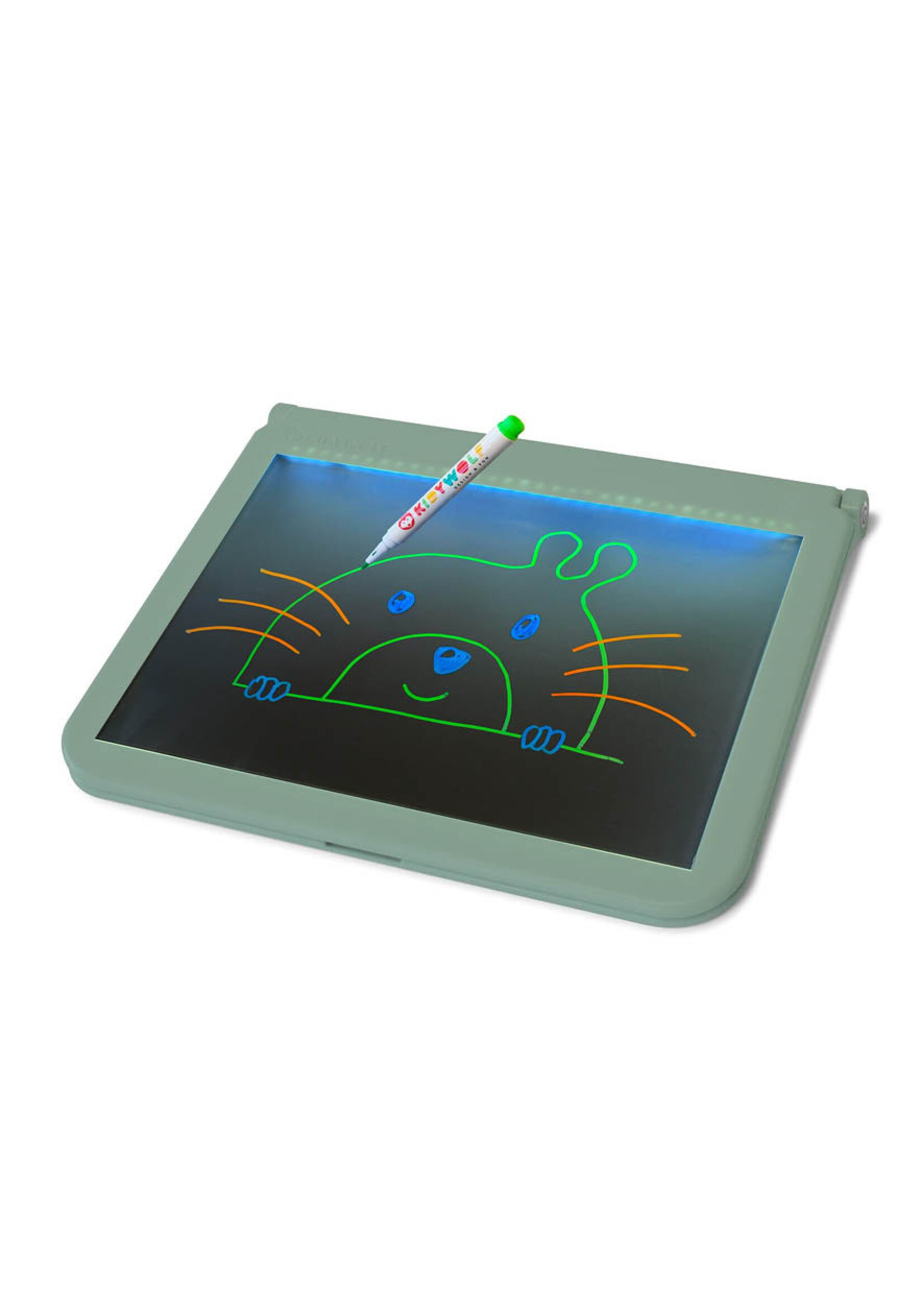 Kidywolf Kidydraw PRO - Tekentafel voor kinderen met glow in the dark licht - groen
