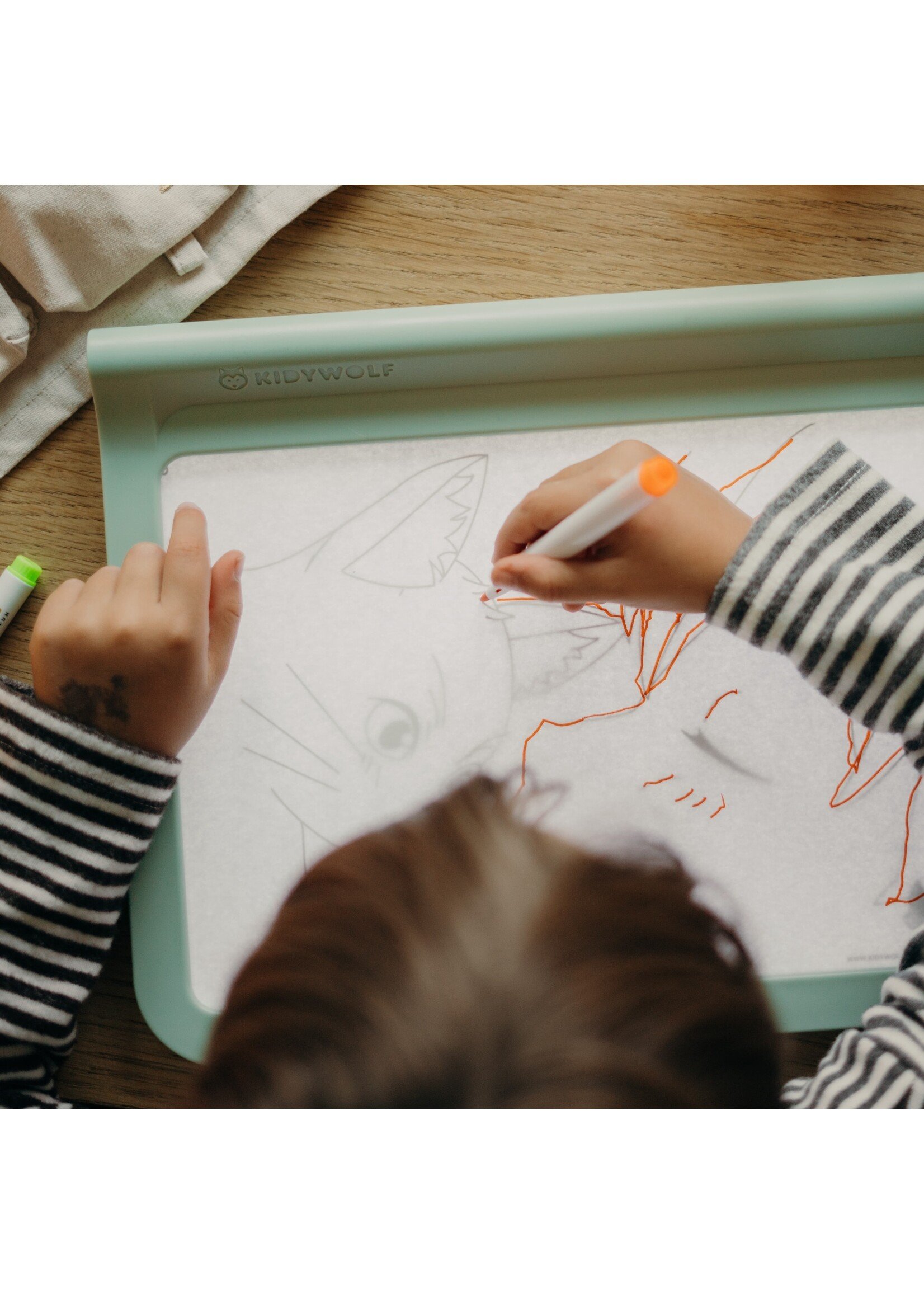 Kidywolf Kidydraw PRO - Tekentafel voor kinderen met glow in the dark licht - groen