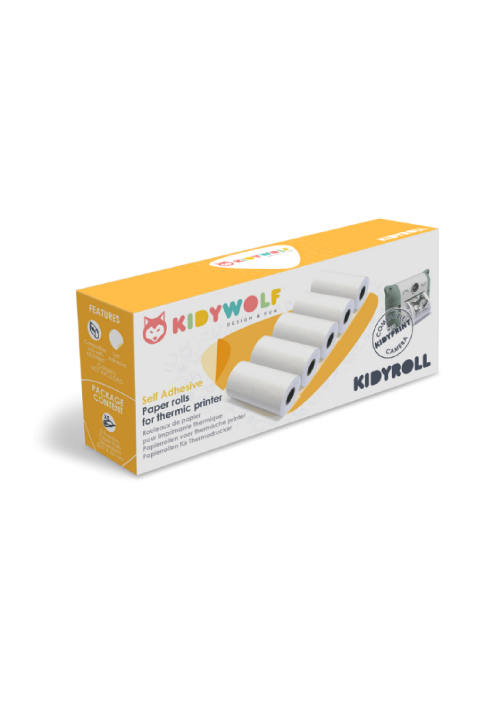 Kidywolf Papierrollen zelfklevend voor thermische printer