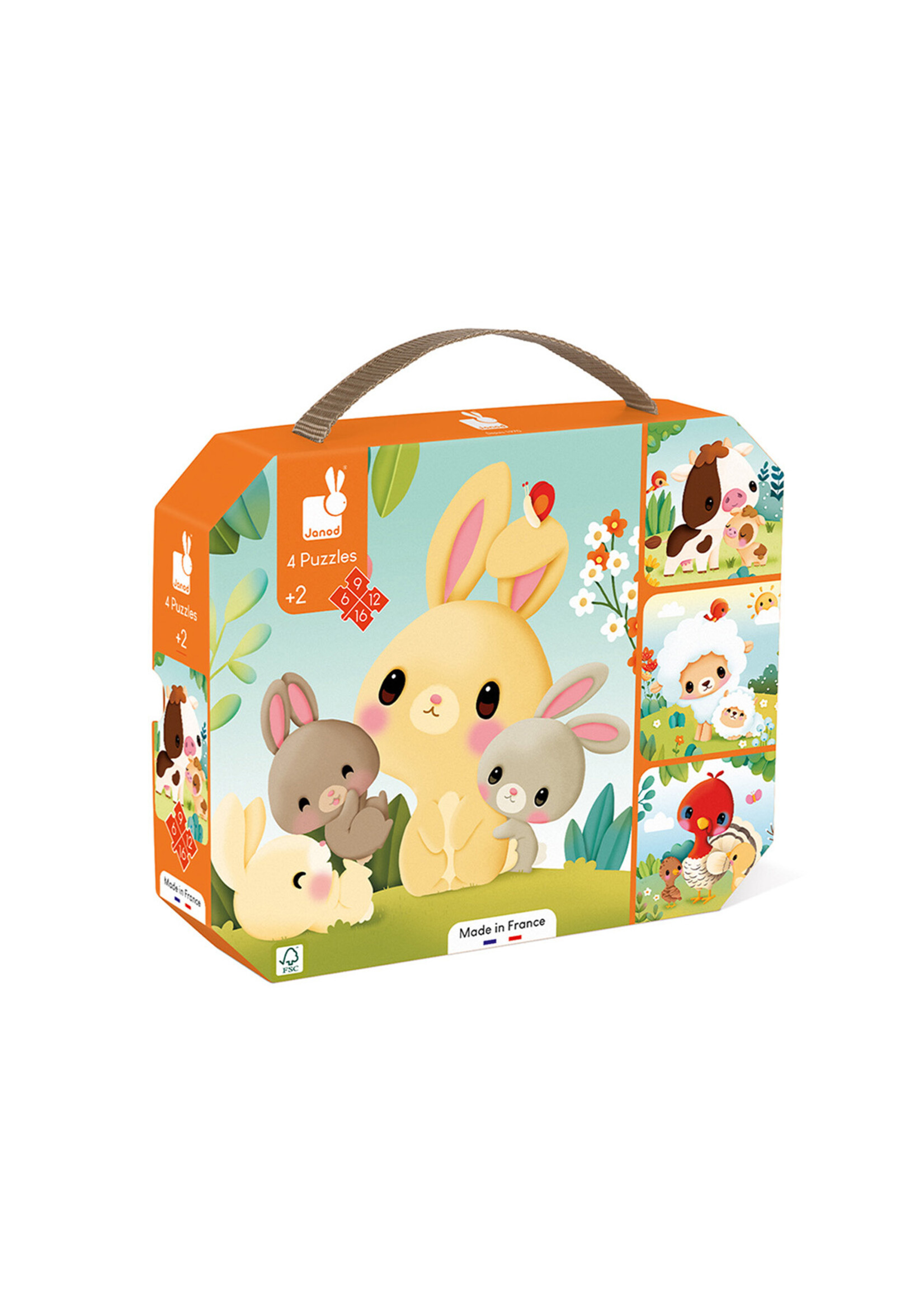 Janod Janod Puzzel - 4 puzzels boerderij (6-9-12-16 stukken)